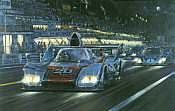 Racers Moon Le Mans 1976, Gruppe 6 Martini Porsche motorsport art print by Nicholas Watts