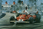 Regazzoni, Ferrari 312T Long Beach F1 Motorsport Kunstdruck von Nicholas Watts