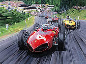 Shark Attack, Phil Hill in the Ferrari, 1961 Belgian GP - Formula 1 Art by Nicholas Watts