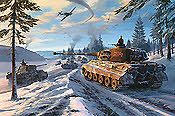 Peiper's Last Advance, Königstiger Panzer Kunstdruck von Nicolas Trudgian