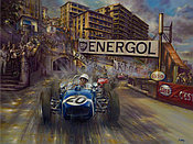 Catch Me If You Can - Stirling Moss Monaco Grand Prix 1961, Motorsport Art by Paul Dove