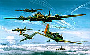 Final Encounter, Fw-190 and Boeing B-17 aviation art print by Philip West