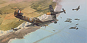 Into the Fray, Battle of Britain Hurricane and Me109 by Richard Taylor