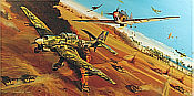 Desert Vulture, Ju-87B Stuka und Hawker Hurricane Luftfahrtkunst von Robert Bailey