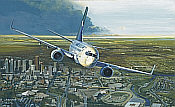Way Ahead Westjet, Boeing 737-700 aviation art print by Robert Bailey