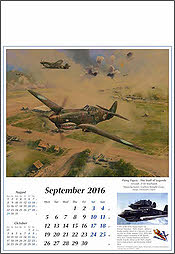 Aircraft Calendar 2016 September P40 Warhawk Aviation Art by Robert Taylor