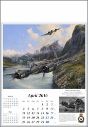 Aviation Art Calendar 2016 April Bristol Beaufighter by Robert Taylor