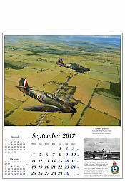 Aviation Art Calendar 2017 September Hawker Hurricanes by Robert Taylor