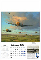 Flugzeug Kalender 2016 Februar, Messerschmitt Me 109 Luftfahrtkunst von Robert Taylor