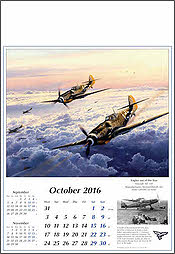 Flugzeug Kalender 2016 Oktober Messerschmitt Bf 109 Luftfahrtkunst von Robert Taylor