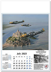 Flugzeugkalender 2023 Reach for the Sky Messerschmitt Bf 109 - Juli