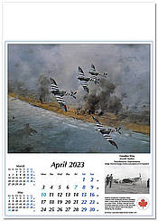 Aircraft Calendar 2023 WWII Canadian Wing Spitfire - April