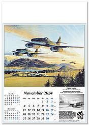 Flugzeugkalender 2024 Reach for the Sky Messerschmitt Me 262 - November