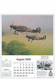 Luftfahrt Kalender 2018 August Hawker Hurricane von Robert Taylor