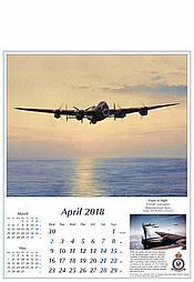 Luftfahrtkunst Kalender 2018 April Avro Lancaster von Robert Taylor