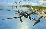 Open Assault, Junkers Ju-87 Attack on Dover aviation art print by Robert Taylor
