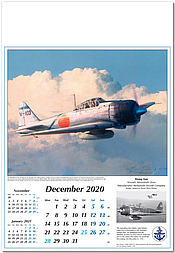 Aviation Art Calendar 2020 Reach for the Sky Mitsubishi Zero December