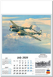 Warbird Flugzeug Kalender 2020 P-38 Lightning Juli