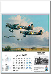 Flugzeugkalender 2020 Hawker Hurricane Luftfahrtkunst Juni