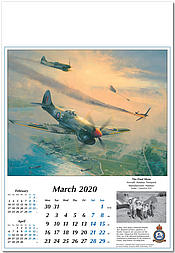 Wandkalender 2020 Luftfahrtkunst Weltkrieg Flugzeuge von Robert Taylor Hawker Tempest März