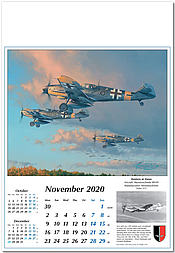 Flugzeugkalender 2020 Reach for the Sky Luftwaffe Messerschmitt Bf 109 November