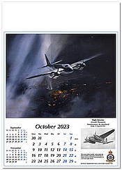 Robert Taylor Flugzeug Kalender 2023 De Haviland Mosquito - Oktober