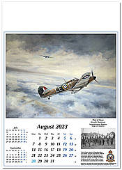 Robert Taylor Aviation Art Calendar 2023 Hawker Hurricane - August