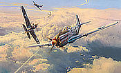 Struggle for Superemacy - P-51 Mustang and Bf-109 Aviation Art by Robert Taylor