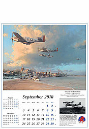 Warbird Flugzeug Kalender 2018 September P51 Mustang Luftfahrtkunst von Robert Taylor
