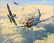 Warbird Calendar 2021 P-51 Mustang and Messerschmitt Bf-109 Aerial Battle - November