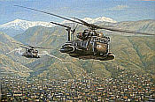 Final Landing, CH-53 der Bundeswehr Prziren Kosovo Kunstdruck von Ronald Wong