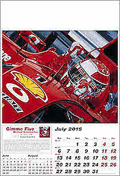 Juli Ferrari Formel-1 Kunstkalender 2015 von Colin Carter